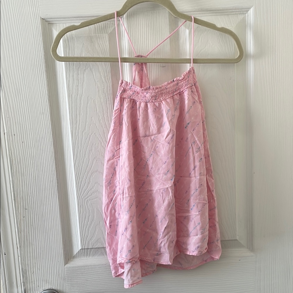 No Boundaries Pink Blouse with Spaghetti Straps